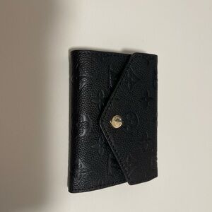 Louis Vuitton Black Textured Wallet with Gold Accent